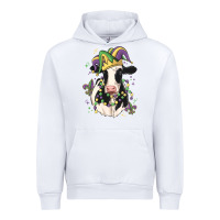 White mardi gras cow Urban Hoodie - MaliasSmallBusiness