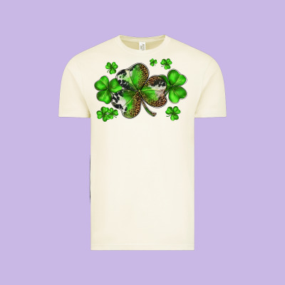 St. Patricks Day Shamrocks Vintage Tee Designed By Barkaloodesign