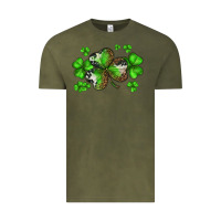 Vintage Olive st. patricks day shamrocks Vintage Tee - BarkalooDesign