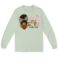 Matcha sorority colors its the self love for me afro woman2 Long Sleeve Tee - texasbilliewilder