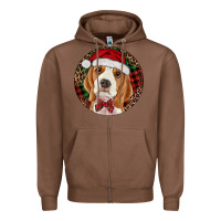 Chestnut beagle christmas ornament Zipper Hoodie - RanaPortraitStore
