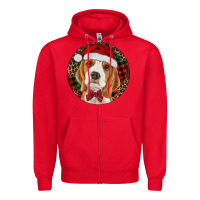Red beagle christmas ornament Zipper Hoodie - RanaPortraitStore