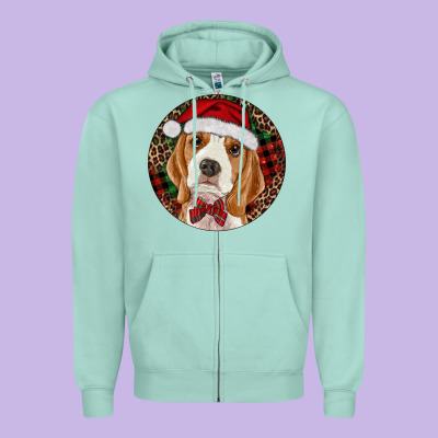 Beagle Christmas Ornament Zipper Hoodie Designed By Ranaportraitstore