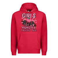 Cardinal girls like monster trucks too Premium Hoodie - MaliasSmallBusiness