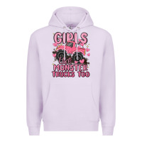 Lilac girls like monster trucks too Premium Hoodie - MaliasSmallBusiness