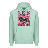 Seafoam girls like monster trucks too Premium Hoodie - MaliasSmallBusiness