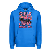 True Royal girls like monster trucks too Premium Hoodie - MaliasSmallBusiness