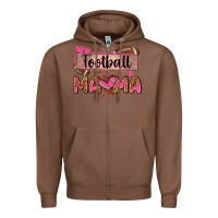 Chestnut football mama with leopard Zipper Hoodie - Zillion Design Studio