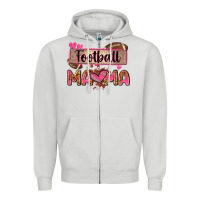 Dove Grey football mama with leopard Zipper Hoodie - Zillion Design Studio