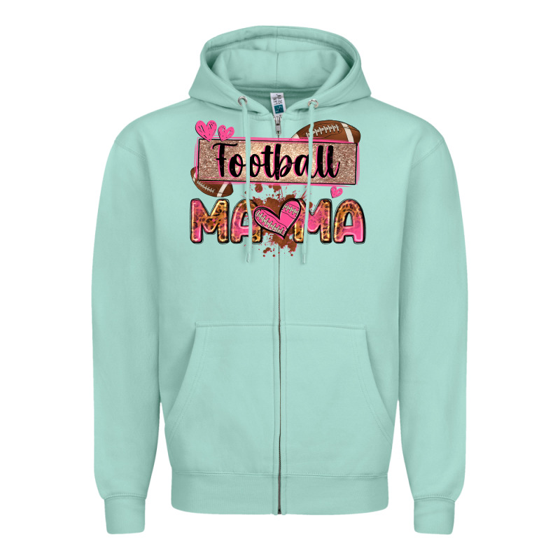 Football Mama With Leopard Zipper Hoodie by Zillion Design Studio | Teevron