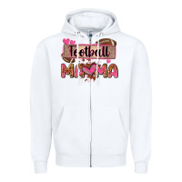 White football mama with leopard Zipper Hoodie - Zillion Design Studio