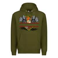 Army Green race flag and race equipment Premium Hoodie - AdoDesignShop
