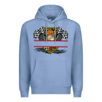 Colony Blue race flag and race equipment Premium Hoodie - AdoDesignShop