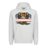 Dove Grey race flag and race equipment Premium Hoodie - AdoDesignShop