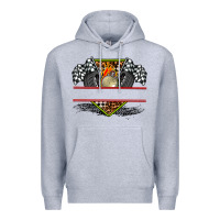 Heather Grey race flag and race equipment Premium Hoodie - AdoDesignShop