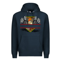 Navy race flag and race equipment Premium Hoodie - AdoDesignShop