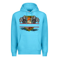 Ocean Blue race flag and race equipment Premium Hoodie - AdoDesignShop