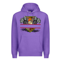 Purple race flag and race equipment Premium Hoodie - AdoDesignShop