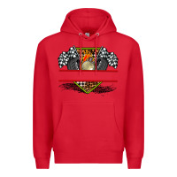 Red race flag and race equipment Premium Hoodie - AdoDesignShop
