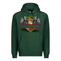Sports Green race flag and race equipment Premium Hoodie - AdoDesignShop