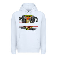 White race flag and race equipment Premium Hoodie - AdoDesignShop