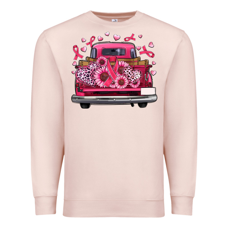 Breast Cancer Farm Truck Premium Sweatshirt by Artiststas | Teevron