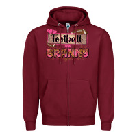 Burgundy football granny with leopard Zipper Hoodie - Zillion Design Studio