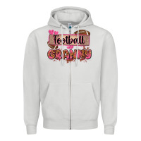 Dove Grey football granny with leopard Zipper Hoodie - Zillion Design Studio