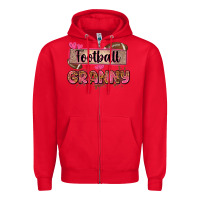 Red football granny with leopard Zipper Hoodie - Zillion Design Studio