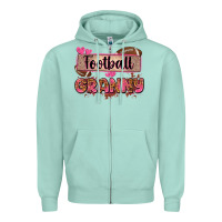 Seafoam football granny with leopard Zipper Hoodie - Zillion Design Studio
