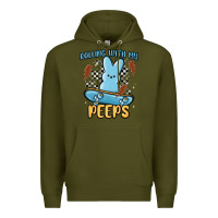 Army Green skateboard bunny Premium Hoodie - MaliasSmallBusiness