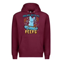 Burgundy skateboard bunny Premium Hoodie - MaliasSmallBusiness