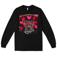 Black Valentine's day  pitbull Long Sleeve Tee - RanaPortraitStore