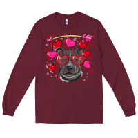 Burgundy Valentine's day  pitbull Long Sleeve Tee - RanaPortraitStore