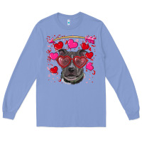 Colony Blue Valentine's day  pitbull Long Sleeve Tee - RanaPortraitStore