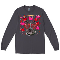 Smoke Valentine's day  pitbull Long Sleeve Tee - RanaPortraitStore