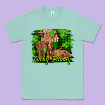 St Patrick's Day Lucky Cow Family Classic Tee Designed By Ranaportraitstore