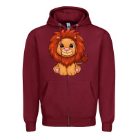 Burgundy lion Zipper Hoodie - texasbilliewilder