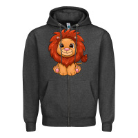 Charcoal Heather lion Zipper Hoodie - texasbilliewilder
