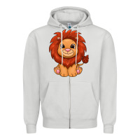 Dove Grey lion Zipper Hoodie - texasbilliewilder