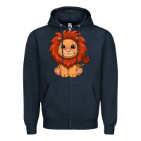Navy lion Zipper Hoodie - texasbilliewilder