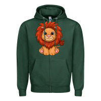 Sports Green lion Zipper Hoodie - texasbilliewilder