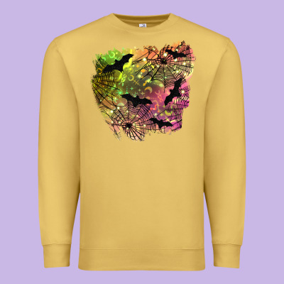 Bat Halloween Patch Premium Sweatshirt Designed By Bundleandbundleshop