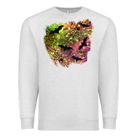 Oatmeal Heather bat halloween patch Premium Sweatshirt - BundleAndBundleShop