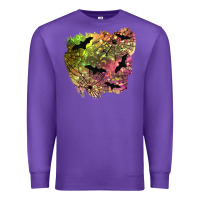Purple bat halloween patch Premium Sweatshirt - BundleAndBundleShop
