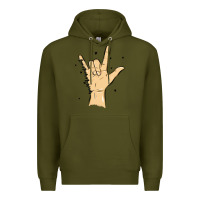 Army Green love needs no words Premium Hoodie - MaliasSmallBusiness