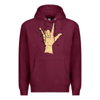 Burgundy love needs no words Premium Hoodie - MaliasSmallBusiness