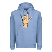 Colony Blue love needs no words Premium Hoodie - MaliasSmallBusiness