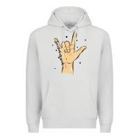 Dove Grey love needs no words Premium Hoodie - MaliasSmallBusiness