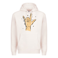 Pale Pink love needs no words Premium Hoodie - MaliasSmallBusiness